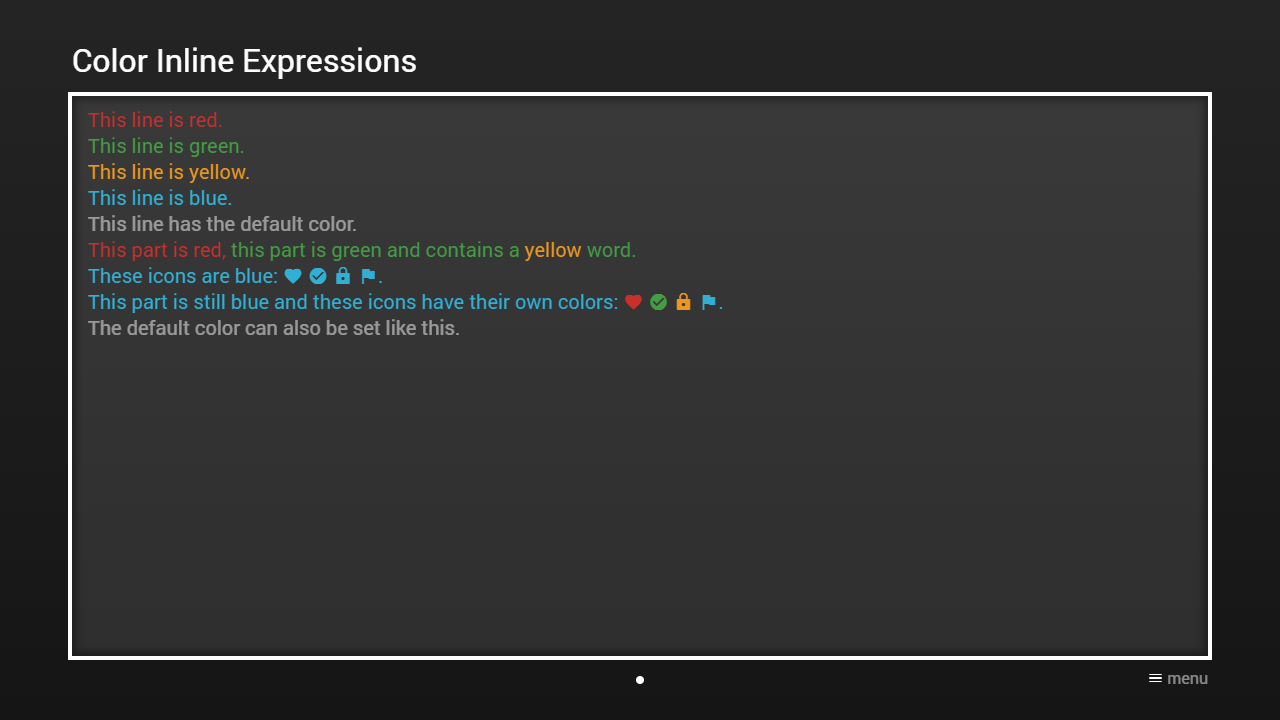 Example Screenshot (Color Inline Expressions)