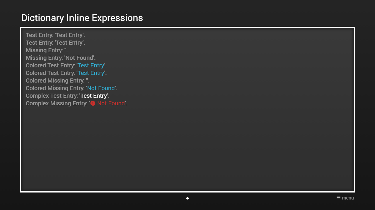 Example Screenshot (Dictionary Inline Expressions)