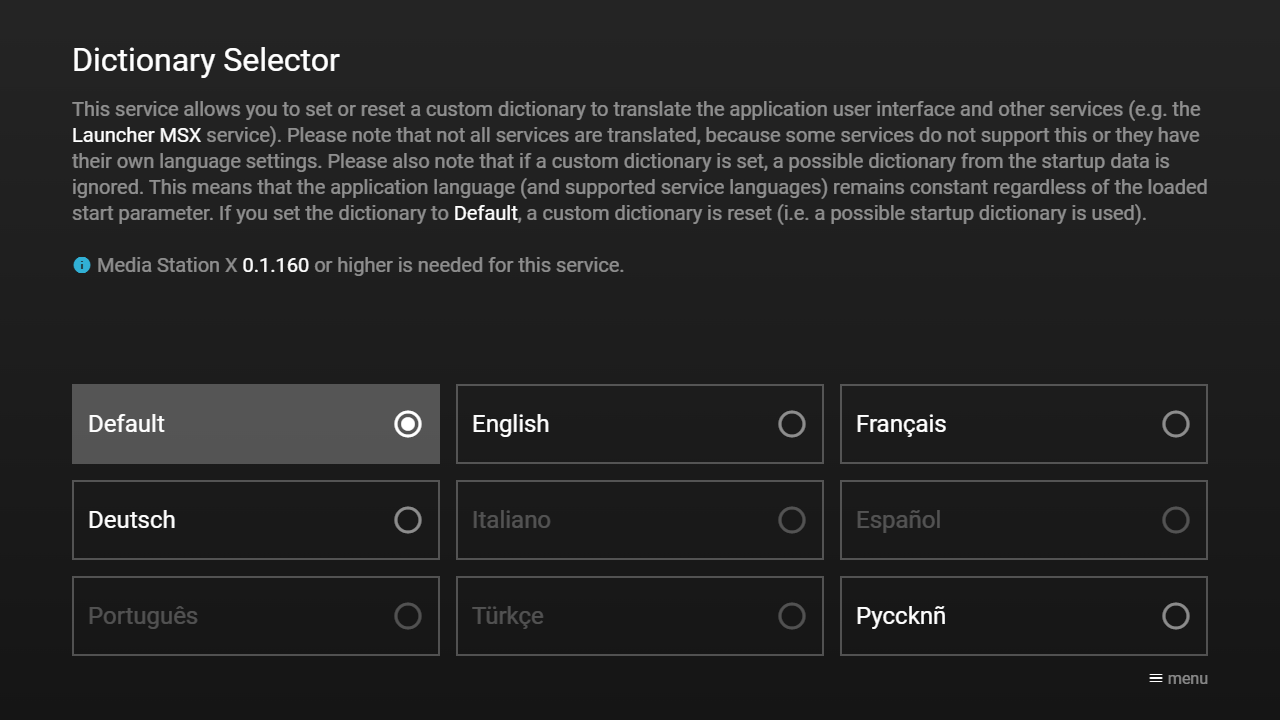 Dictionary Selector