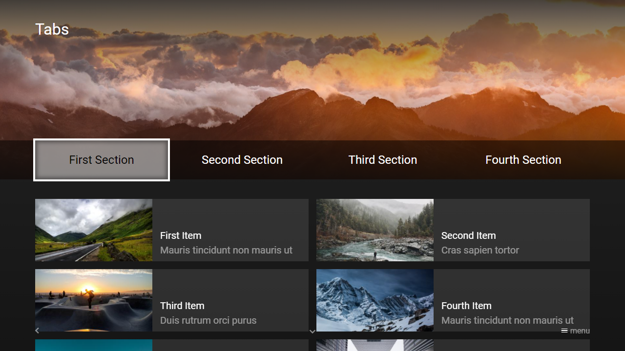 Cloud Storage Service Tabs