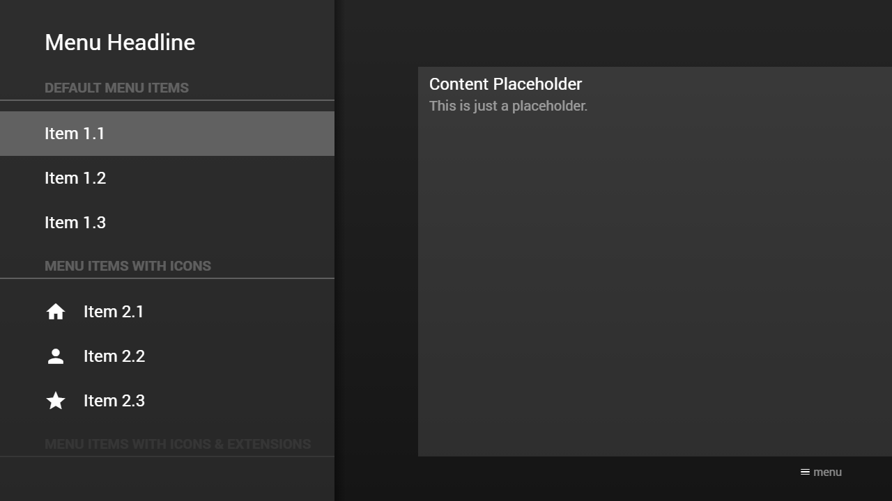 Example Screenshot (Menu Example 2)