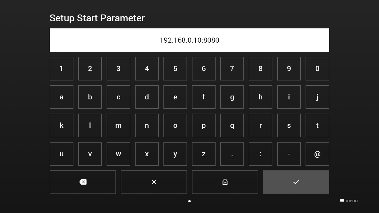 Setup Start Parameter Screenshot